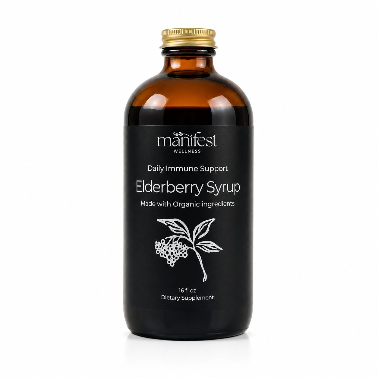 Elderberry Syrup for Daily Immune Support Shelf Stable, Organic Elderberry Syrup: 16 oz.