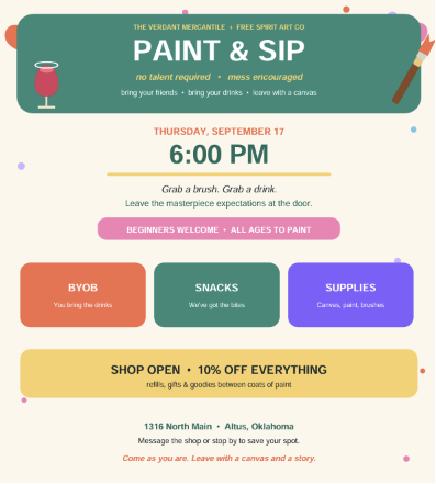 September Paint &amp; Sip