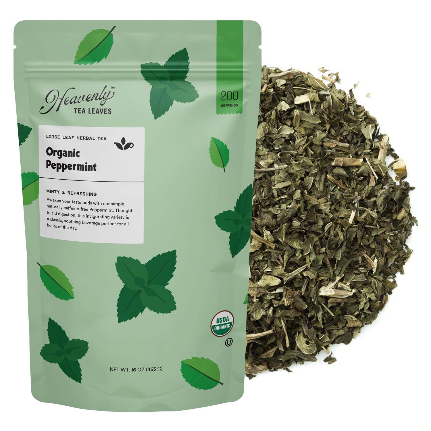 Organic Peppermint Loose Leaf Herbal Tea, Title: Organic Peppermint Tea