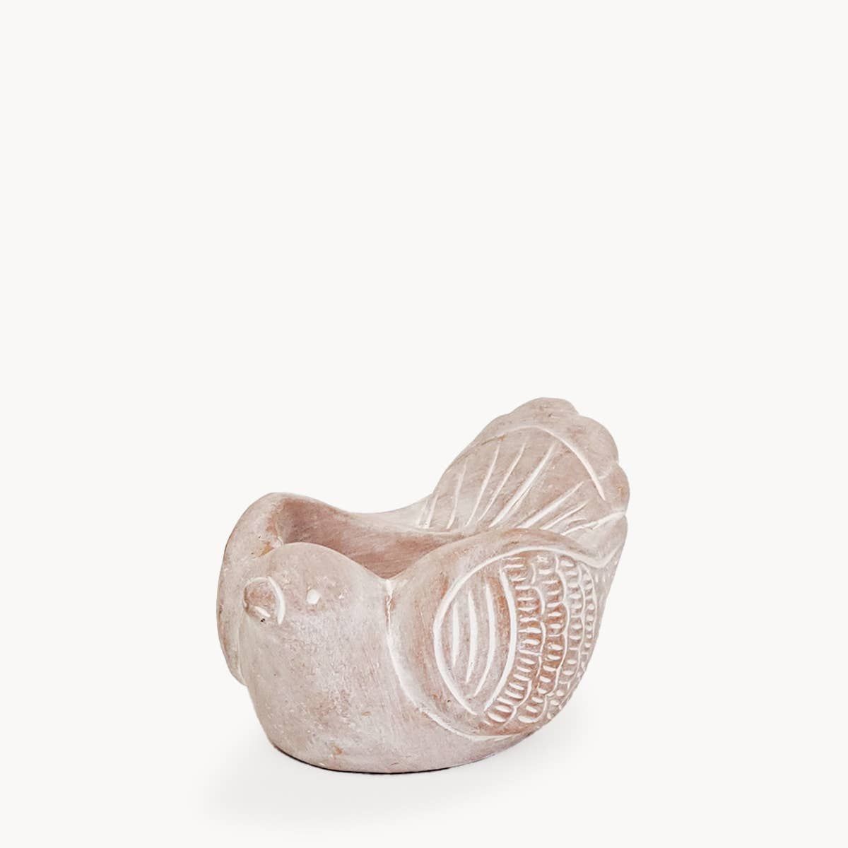 Handmade Terracotta Tea Light Candle Holder - Bird