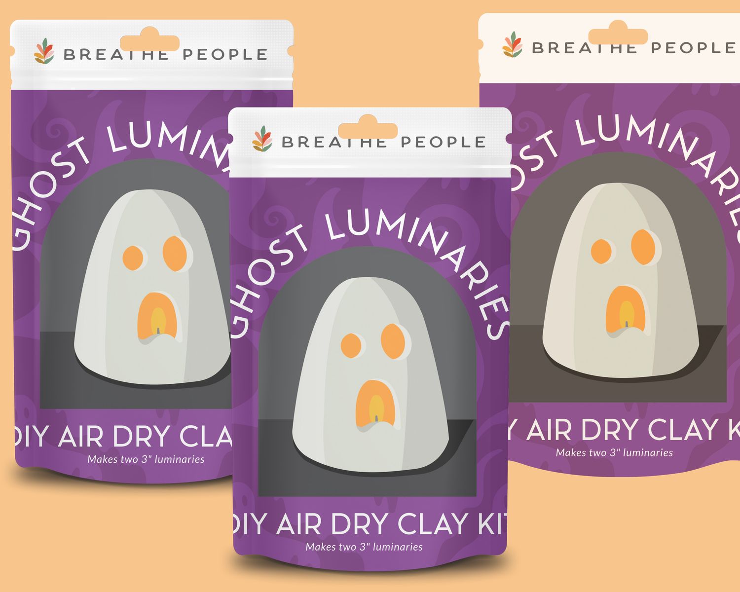 Halloween Ghost Luminary Bundle-  All in one Air Dry Kits