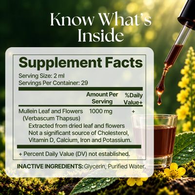 Vitamatic | Liquid Mullein Extract 1000mg | 2 oz