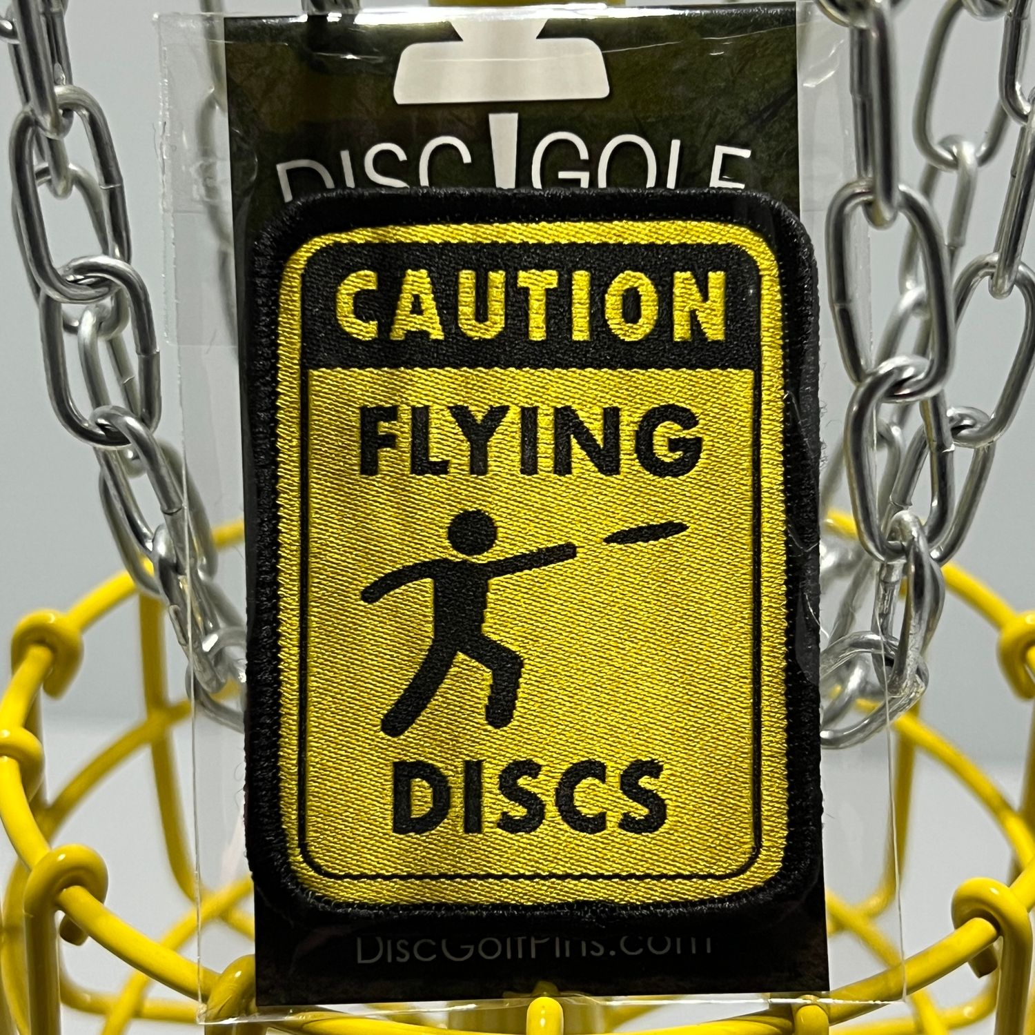 Caution Disc Golf Pins Velcro Patch