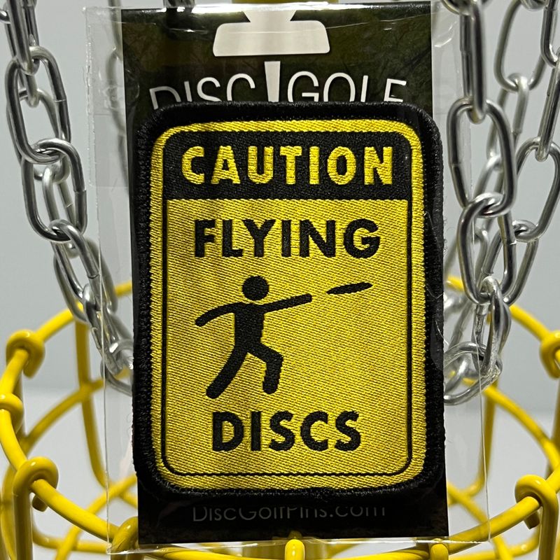 Caution Disc Golf Pins Velcro Patch