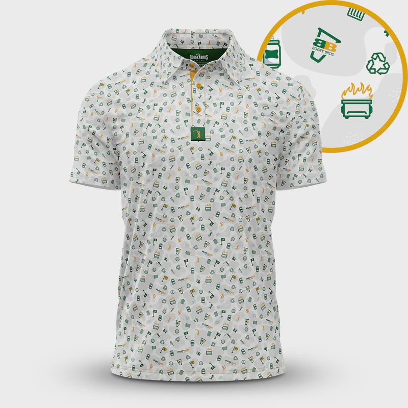 Dumpster Fire- White-Polo, Size: S