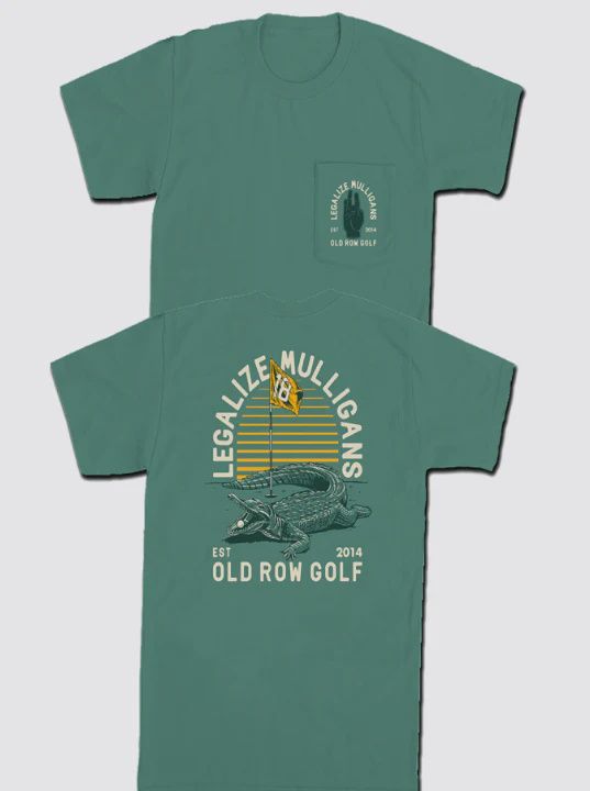 Legalize Mulligans Gator Pocket Tee, Color: Green, Size: S