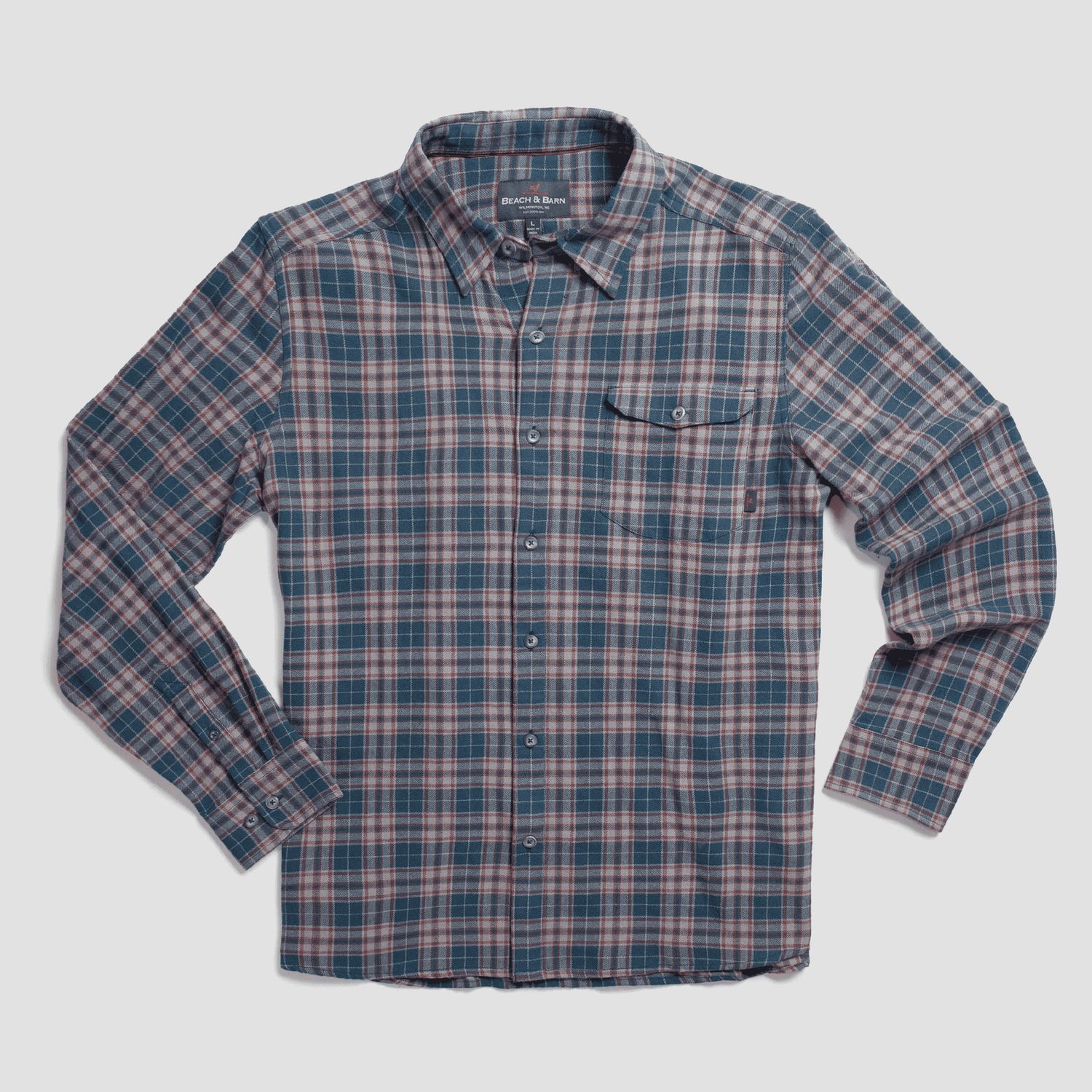 Sale - Masonboro Long Sleeve Flannel Shirt, Color: Seafarer Plaid, Size: S