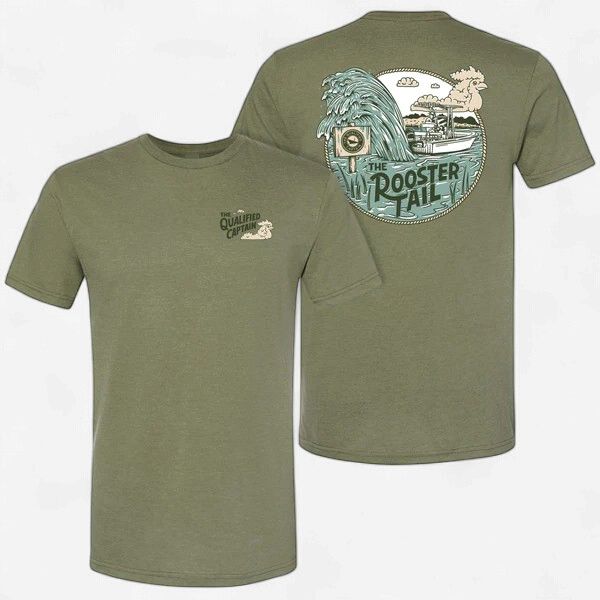 Rooster Tail Tee, Color: Olive, Size: SM
