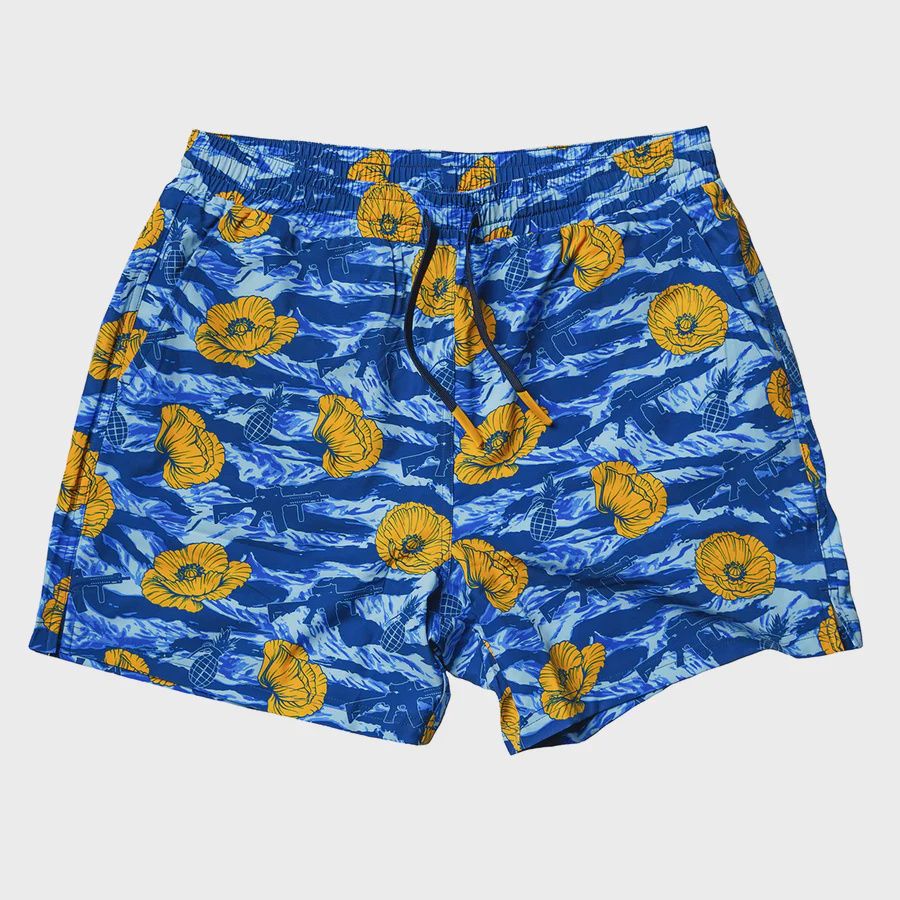 Savtac Swim Trunks, Color: Tiger Stripe Blue, Size: S