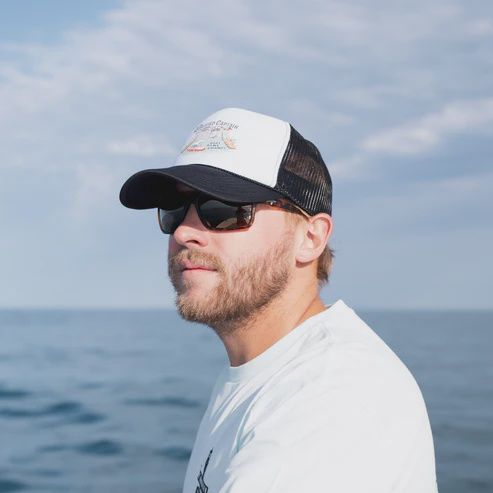 Boat Ramp Champ Foamie Trucker Hat, Color: Black/White, Size: O/S