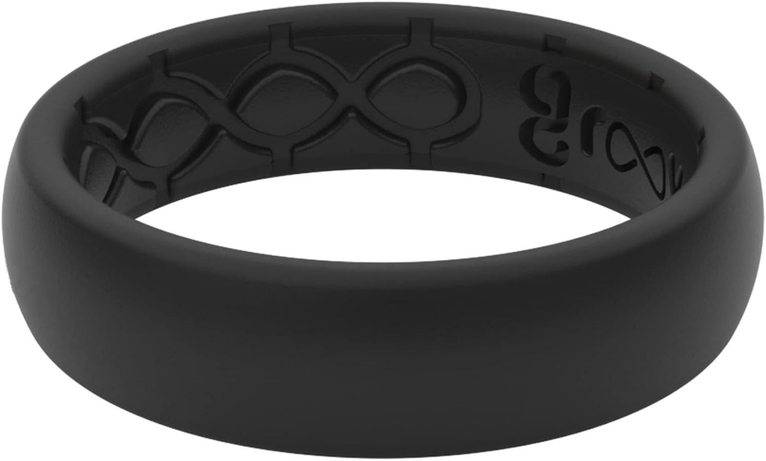 Thin Single Injection Ring, Color: Black, Size: 6