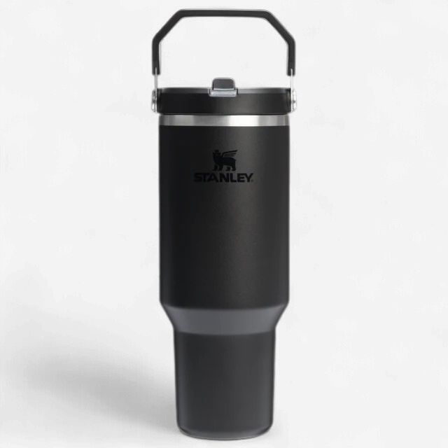 The IceFlow™ Flip Straw Tumbler 40oz, Color: Black 2.0