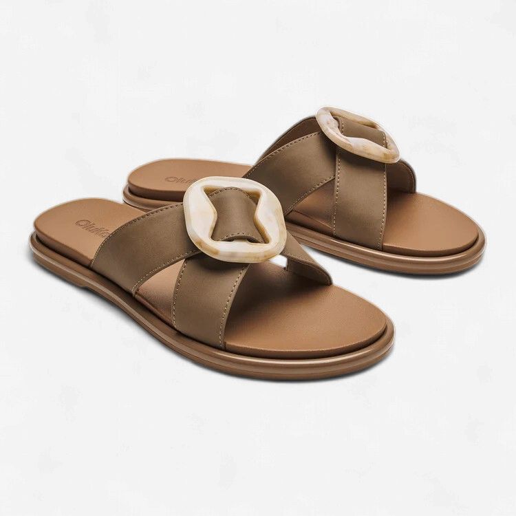 LA'I SLIDE - W, Color: Tan / Tan, Size: 10