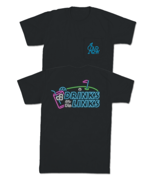 Drinks on the Links Neon Pocket Tee, Color: Black, Size: S