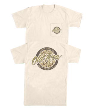 Deer Camo Circle Logo Pocket Tee, Color: Ivory, Size: S
