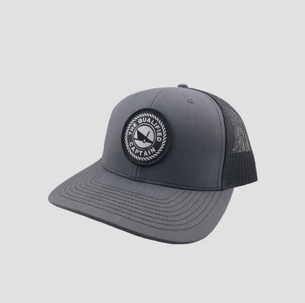 TQC Embroidered Patch Hat, Color: Charcoal/Black Trucker, Size: OS
