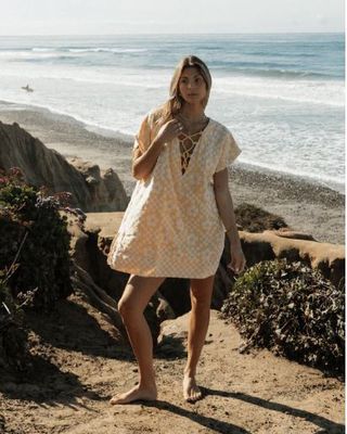 FLORAL CHECK COVER UP - WOMENS
