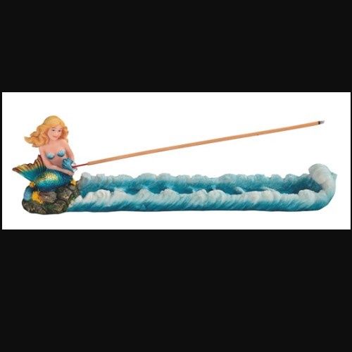 Incense Burner Turquoise Mermaid 11.75"