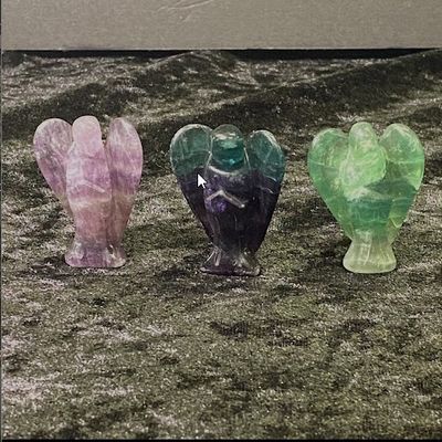 Fluorite Green Purple Angel 1.5"