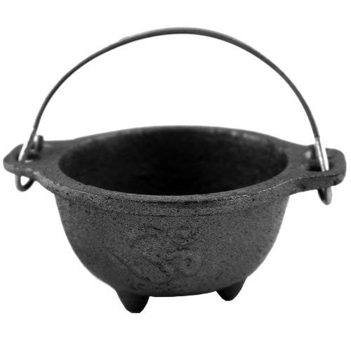 Cauldron Black Cast Iron 4&quot; No Lid w/ Om