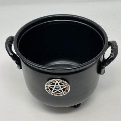 Cauldron w/ Metal Pentacle 4.5"