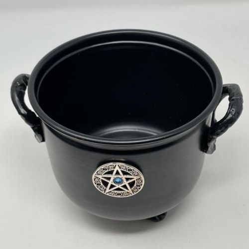 Cauldron w/ Metal Pentacle 4.5&quot;