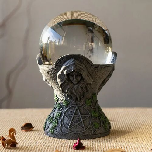Mother Maiden Crone Crystal Ball Stand 5&quot;