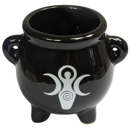 Cauldron Mini Ceramic - Triple Moon Goddess