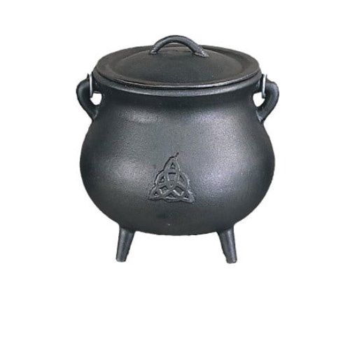 Cauldron Black Cast Iron 7&quot; w/ Triquetra