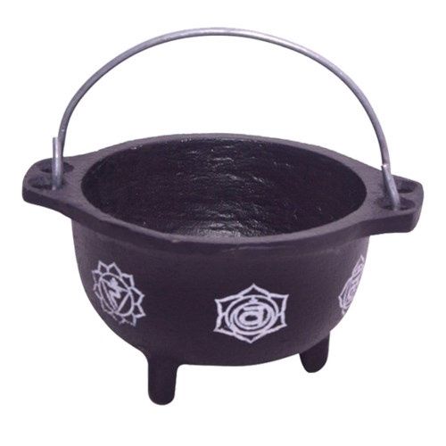 Cauldron Black Cast Iron 6&quot; No Lid w/ Chakra
