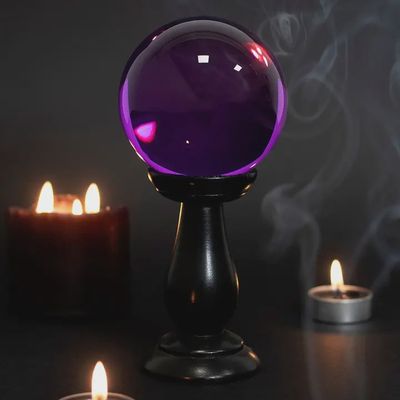 Crystal Ball on Stand Asst. Colors 4"