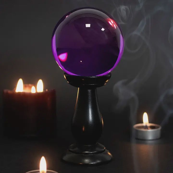 Crystal Ball on Stand Asst. Colors 4&quot;