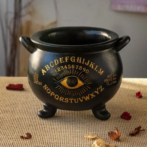 Cauldron w/ Spirit Board Iconography 8.75&quot;