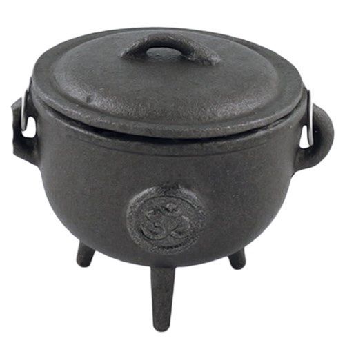Cauldron Black Cast Iron 4.5&quot; w/ Om