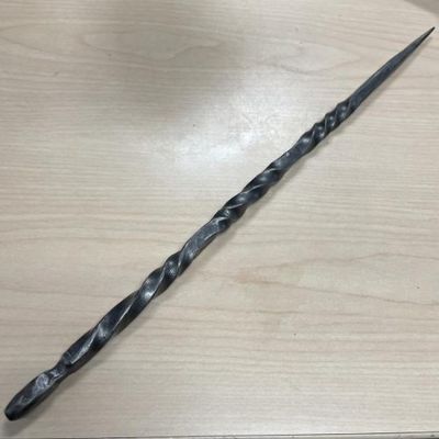 Hand-Forged Carbon Steel Spiral Wand by Spangler Forge
