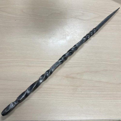 Hand-Forged Carbon Steel Spiral Wand by Spangler Forge