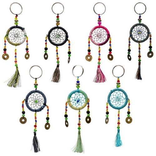 Dream catcher Key Ring w/ Lucky Charms Assorted Colors