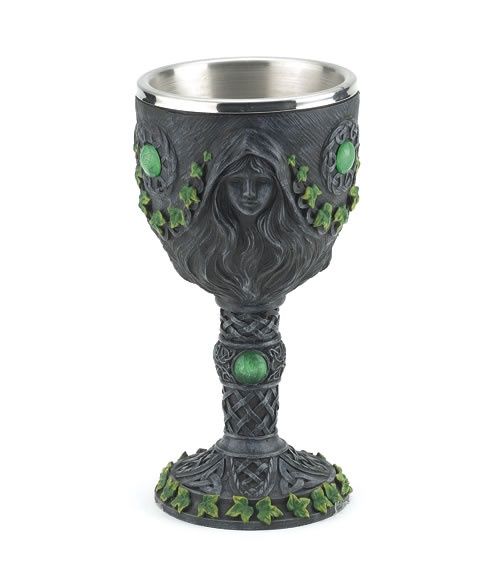 Chalice Resin w/metal insert Maiden Mother Crone