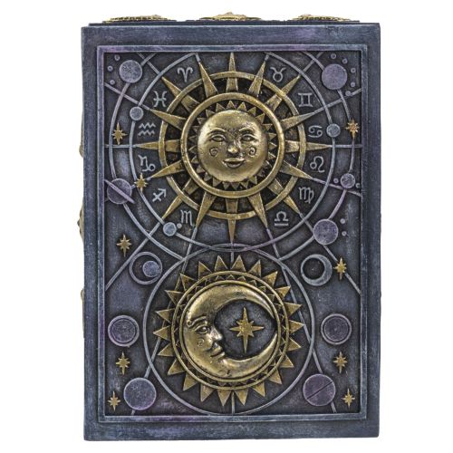 Boxes Tarot Resin 5.25&quot; x 3.75&quot; x 2&quot;  Trinket Box - Assorted Styles, Type: Astrology Sun Moon