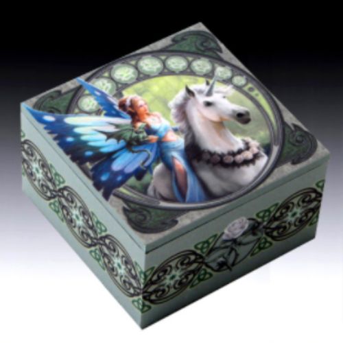 Box Wood Painted Art w/Mirror 4&quot;x4&quot;