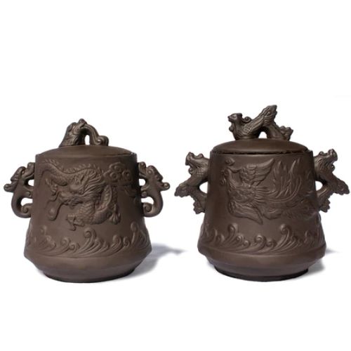 Tea Canisters Yi Xing Clay Dragon or Phoenix