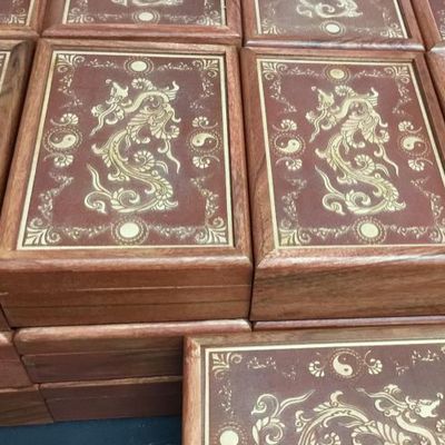 Box Acacia Wood Laser Etched Dragon 5" x 7"