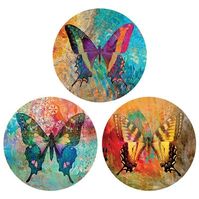 Coasters 6 Piece Pack, Style: Butterflys