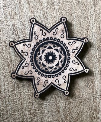Magnet Painted Mandala Lotus shape