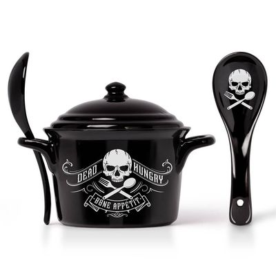 Soup Bowl w/ Spoon -Bone Appetit