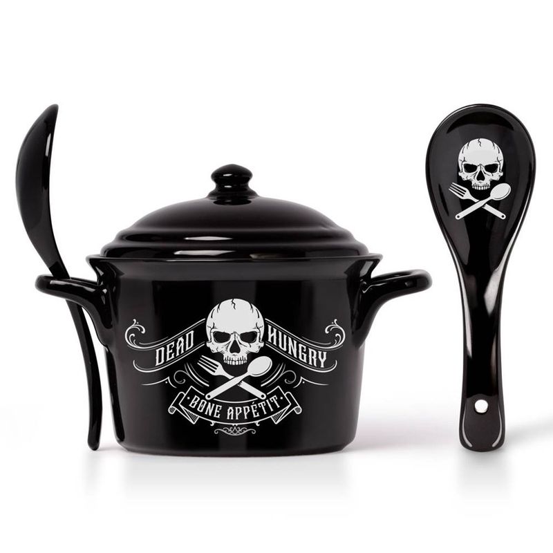 Soup Bowl w/ Spoon -Bone Appetit