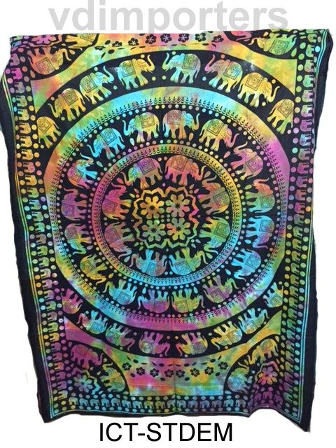 Tapestry Elephant Mandala Tie Dye 135x220 cm