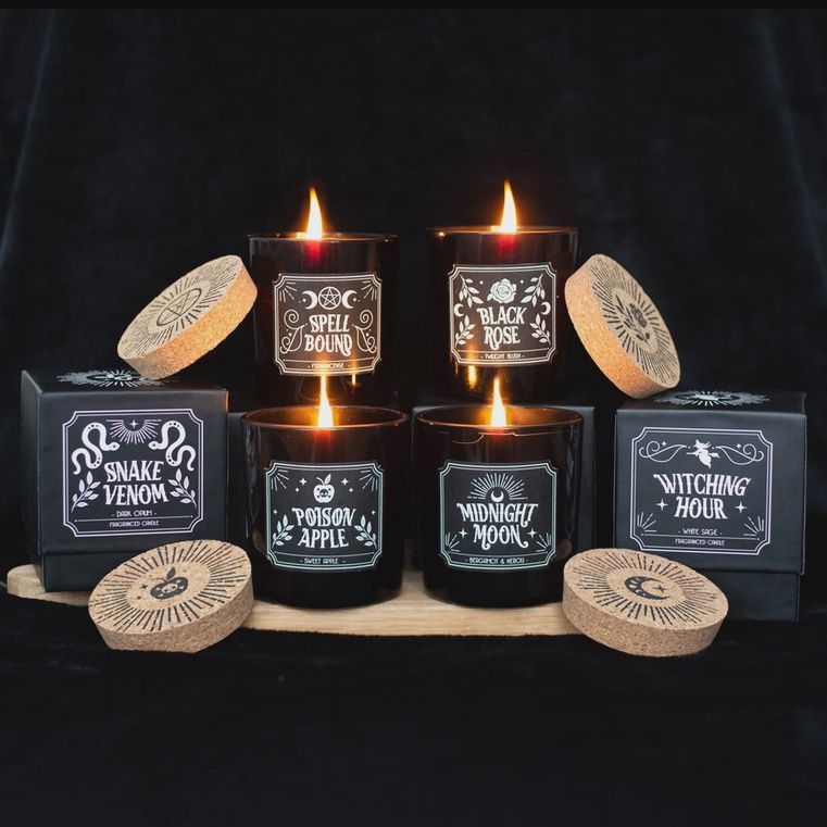 Midnight Rituals Gothic Candles boxed, Scent: Black Rose