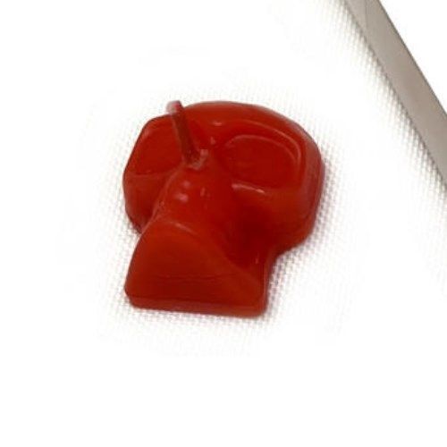 Candle skull sm figure 1.5&quot; Asst Colors, Color: Red
