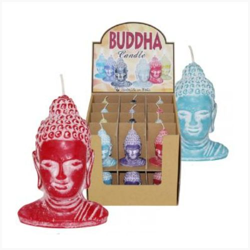 Candle Buddha Head 2 1/4&quot;- Select Color